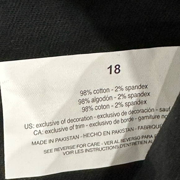 Womens Gloria Vanderbilt 18 XL 1X Jeans Denim Black Stretch Straight Amanda NWT - Picture 11 of 11